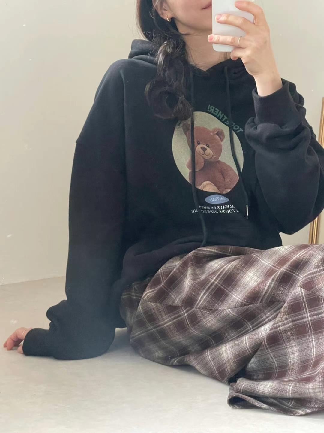 GAMGAK韓國直郵東大門實拍女裝新款人氣職業24秋冬衛衣兜帽GAMGAK衛衣
