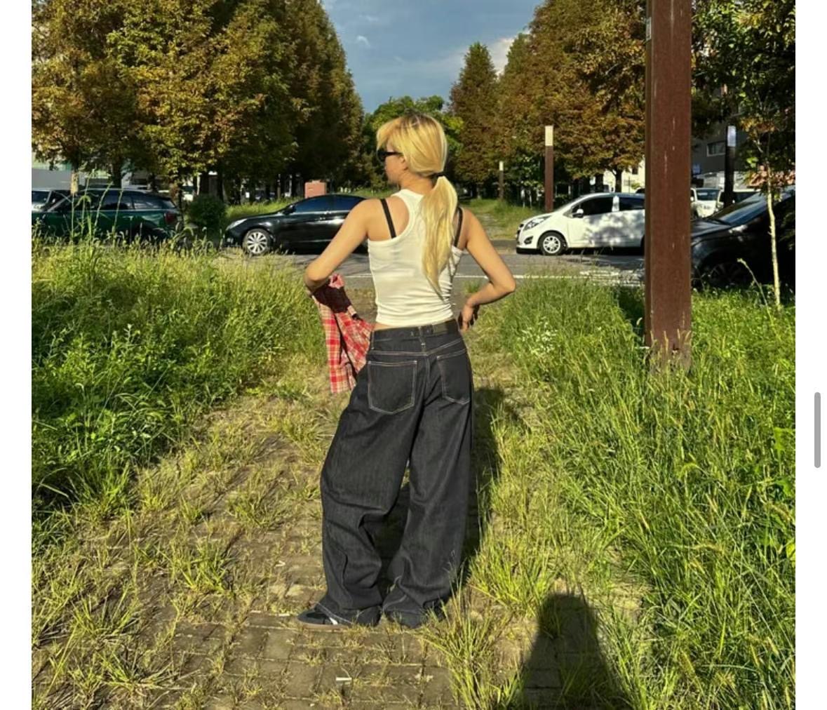 1one.chaser韓國直郵女裝新款推薦熱賣休閑人氣真品牛仔褲1one.chaser牛仔褲