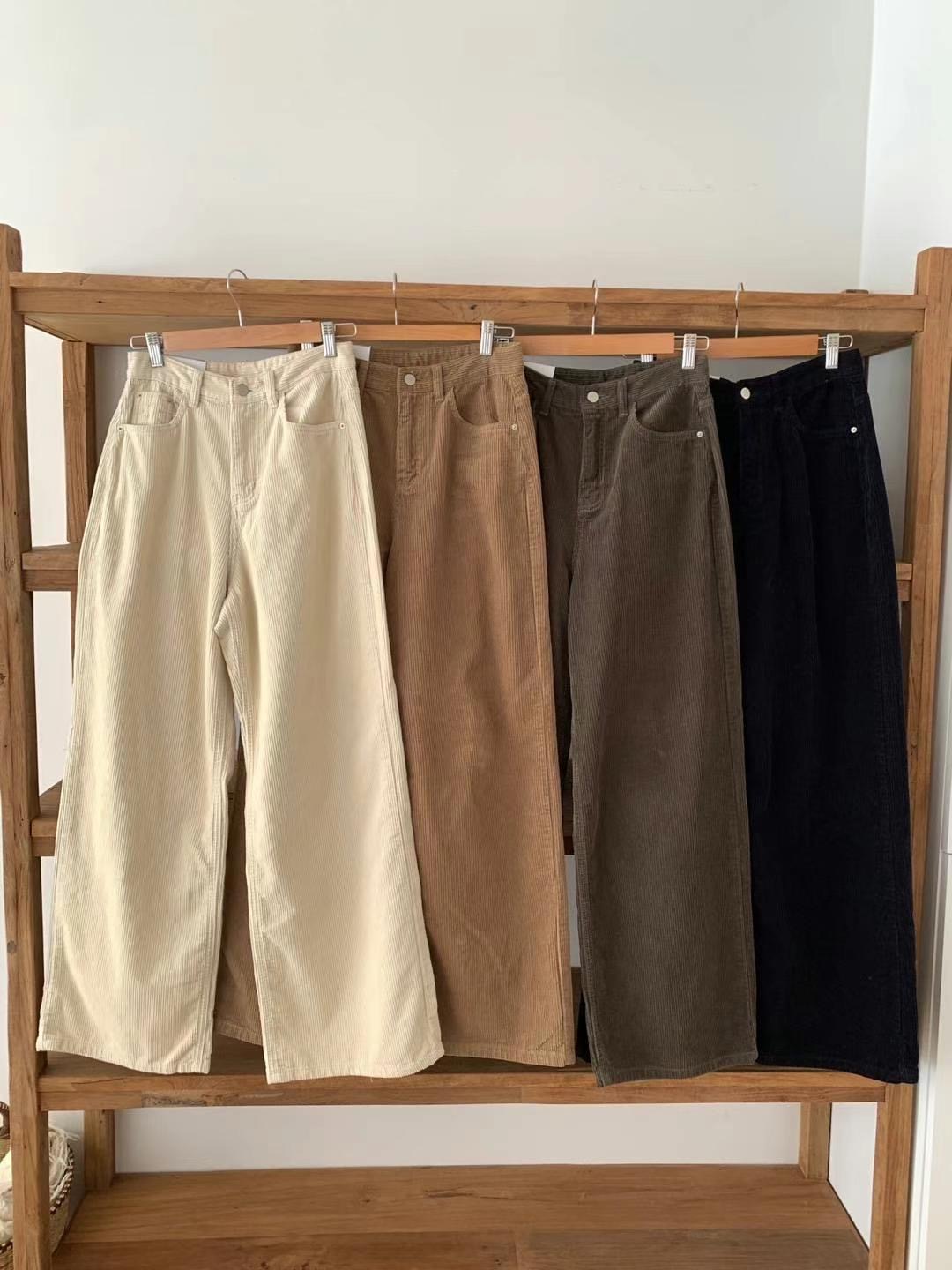 GAMGAK韓國直郵東大門代購女裝新款推薦職業熱賣休閑褲燈心絨GAMGAK休閑褲圖色2左二色