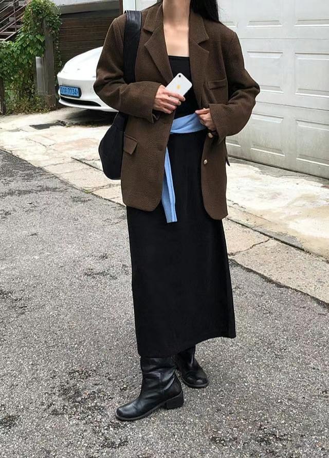 GAMGAK韓國直郵女裝新品24秋冬熱賣時尚休閑職業人氣長裙GAMGAK長裙