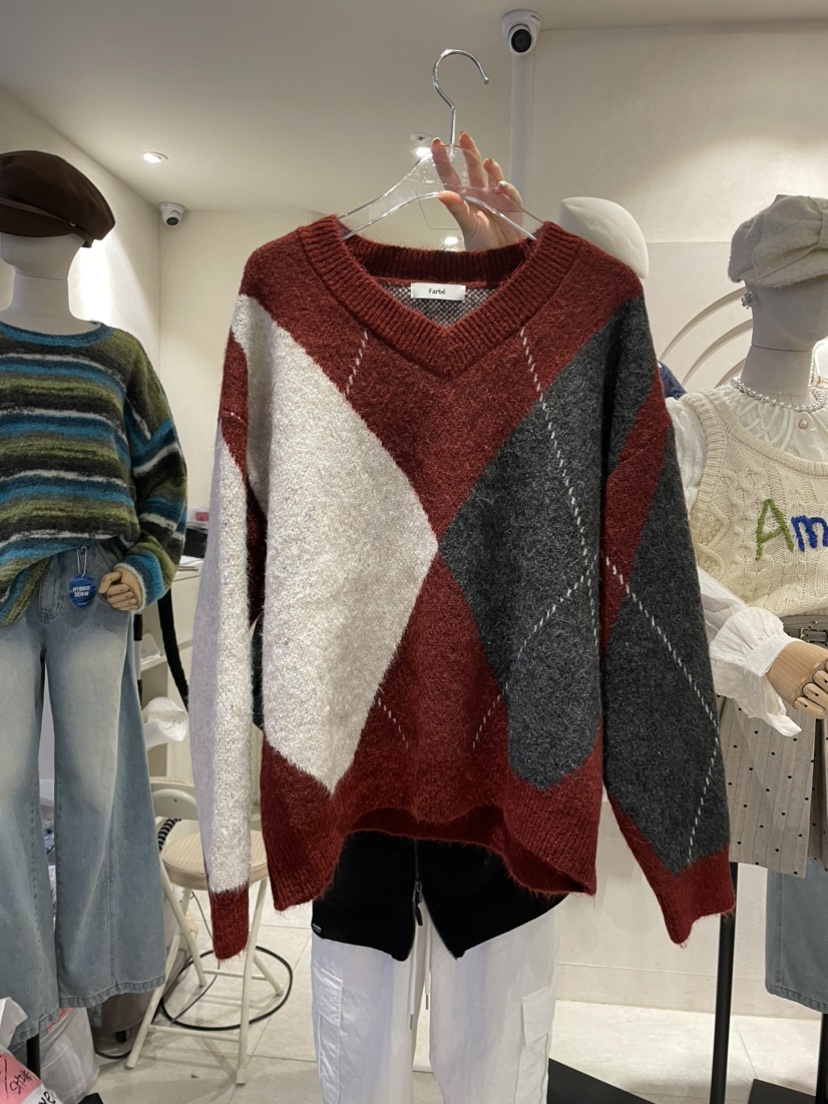 FARBE直郵韓國代購女裝新品休閑時尚真品熱賣24秋冬針織衫PLATFORM針織衫