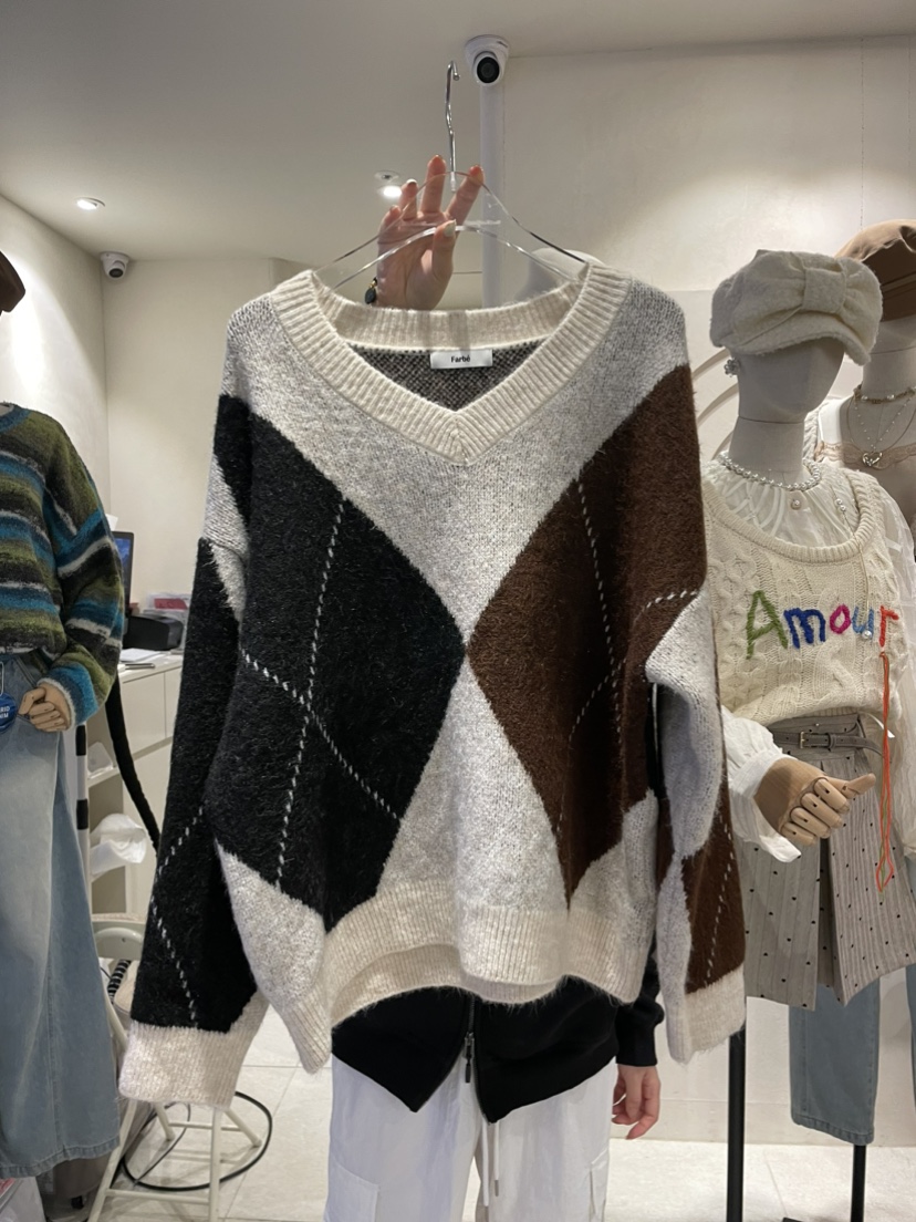 FARBE直郵韓國代購女裝新品休閑時尚真品熱賣24秋冬針織衫PLATFORM針織衫圖色3