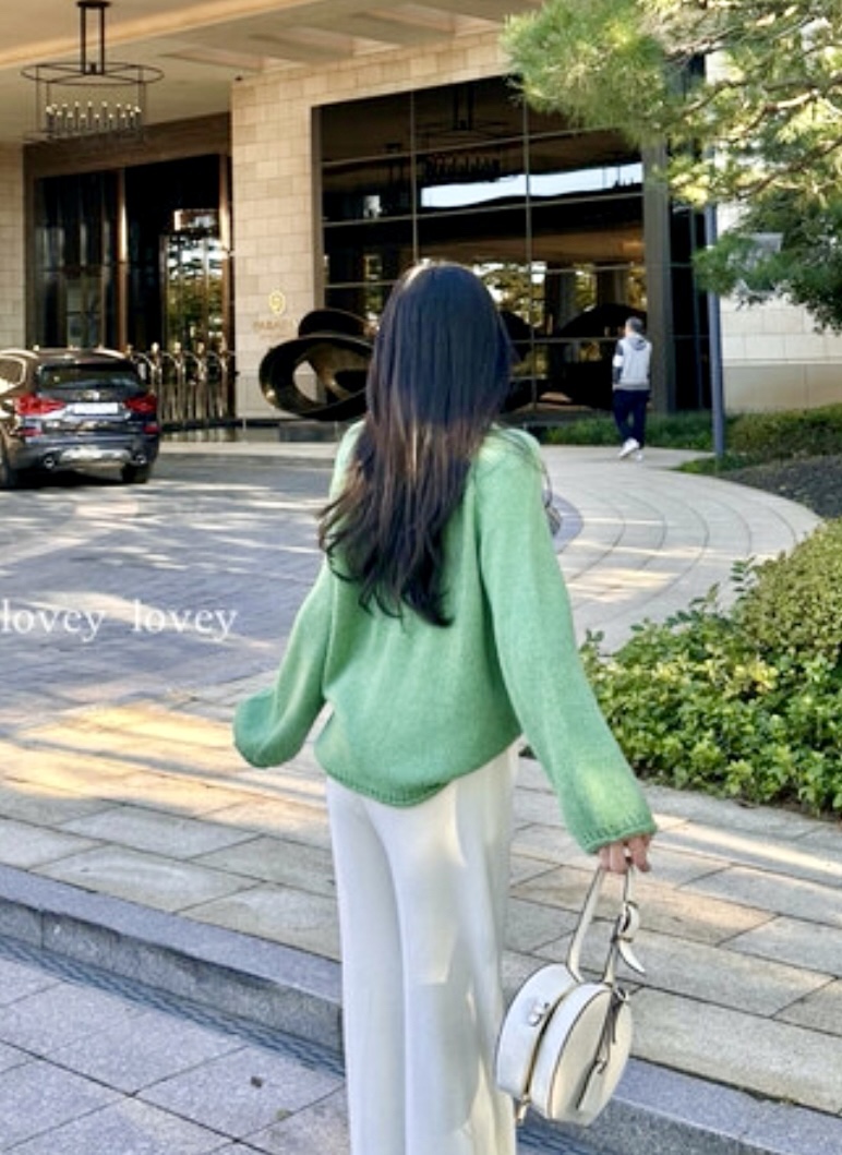 AVEC-OT韓國直郵東大門代購女裝新品推薦人氣真品針織衫圓領AVEC-OT針織衫