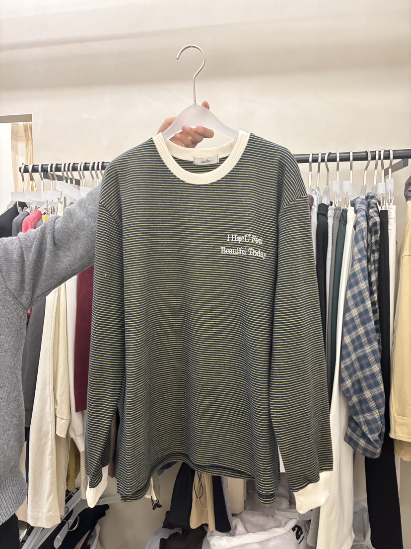 Waller直郵韓國代購女裝新品真品時尚休閑推薦人氣24秋冬長袖T恤NOTHING長袖T恤圖色2