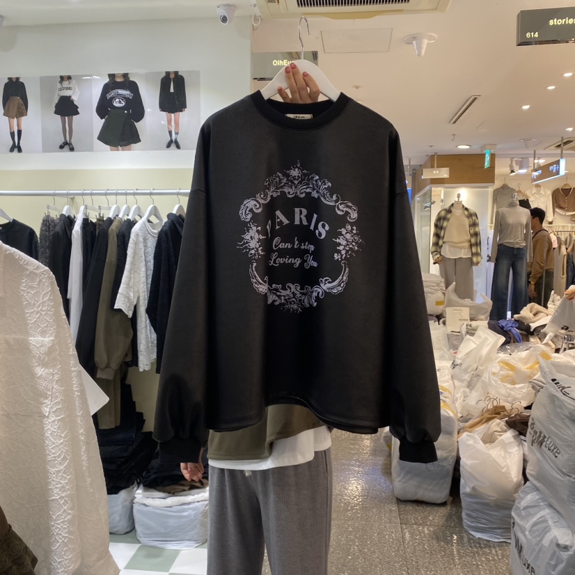 OihEum韓國直郵東大門實拍女裝新款熱賣時尚職業休閑人氣衛衣OREUM衛衣圖色2