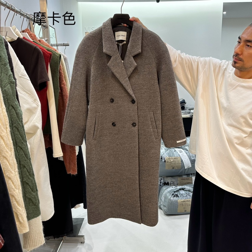 VISUAL SPACE韓國直郵女裝新款時尚真品休閑推薦中長款大衣VISUAL SPACE中長款大衣圖色2