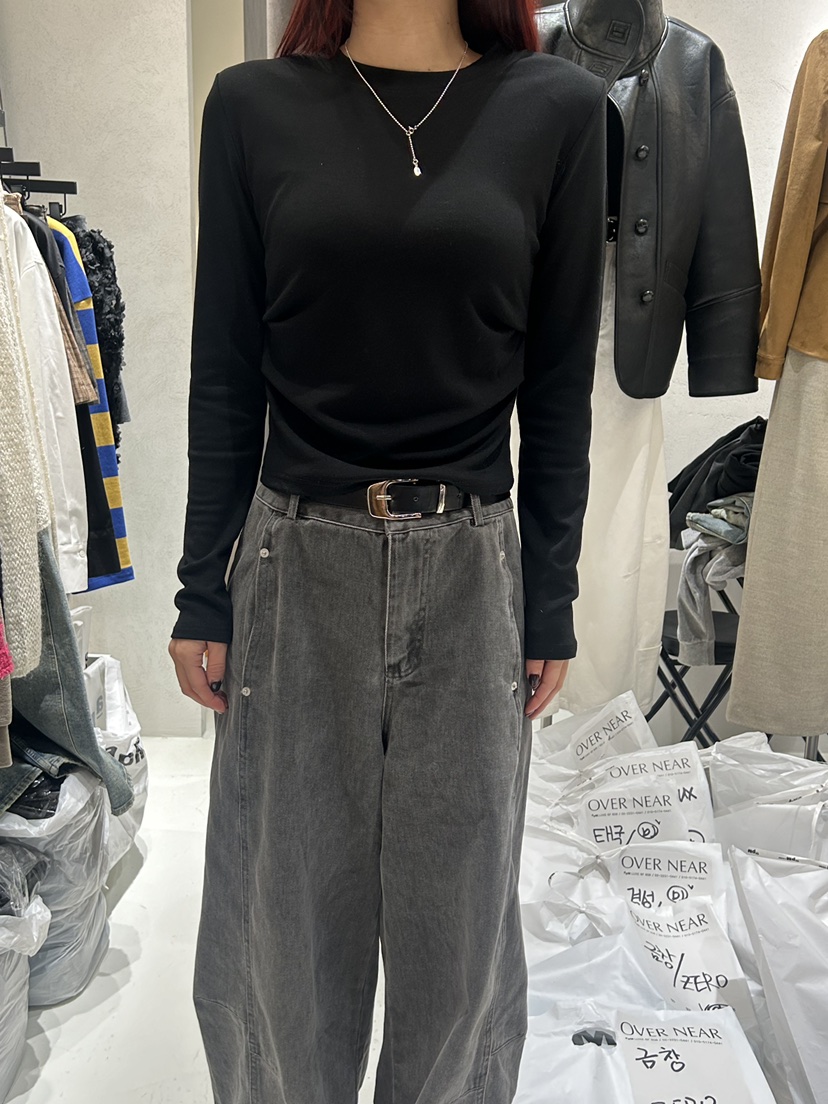 NAME VALUE韓國直郵女裝新品人氣職業休閑推薦時尚長袖T恤OVER NEAR長袖T恤圖色4