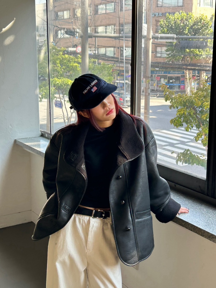 NAME VALUE直郵韓國代購女裝新款24秋冬真品時尚推薦皮衣OVER NEAR皮衣