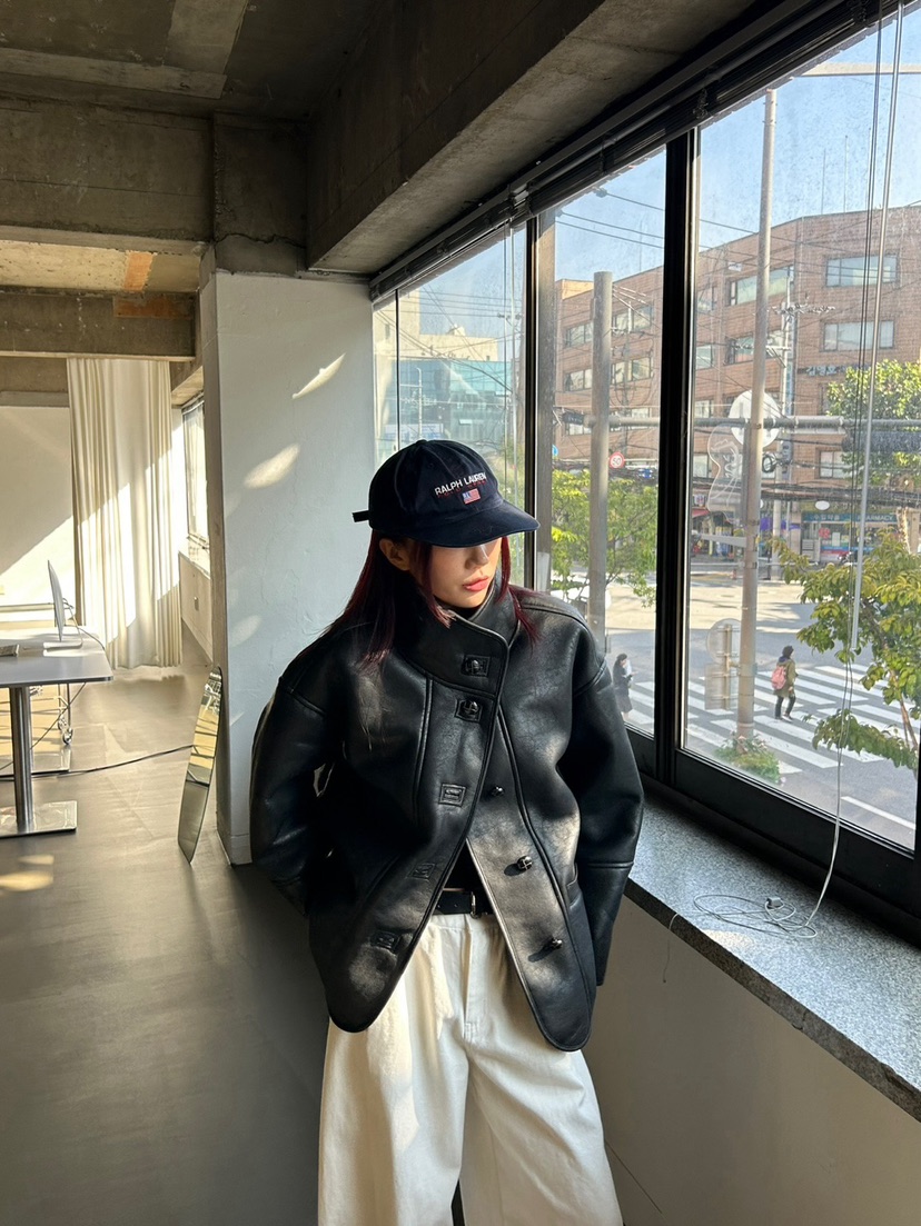 NAME VALUE直郵韓國代購女裝新款24秋冬真品時尚推薦皮衣OVER NEAR皮衣