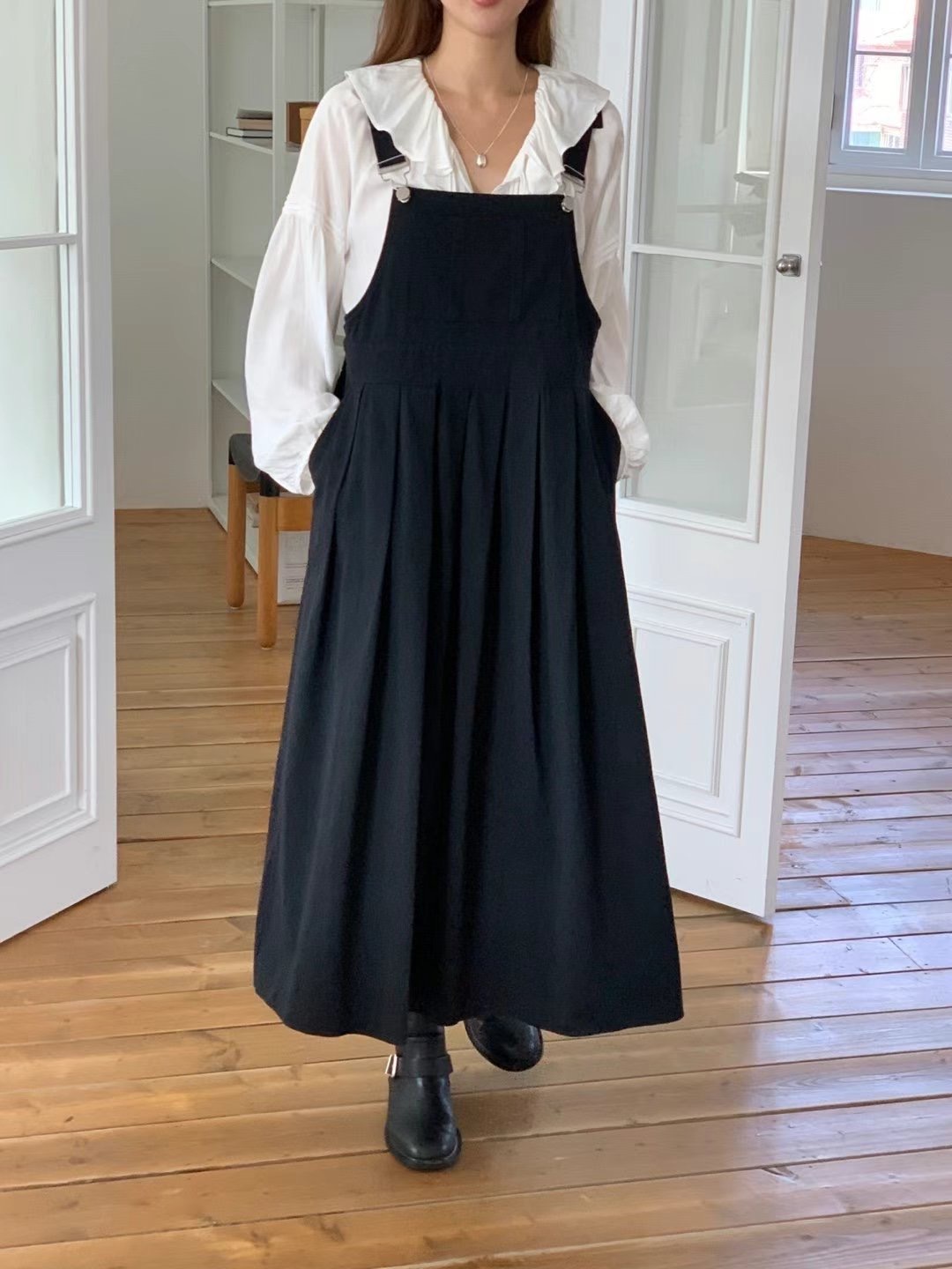 T.BLOSSOM韓國直郵東大門代購女裝新款休閑推薦連衣裙褶皺T.BLOSSOM連衣裙圖色1