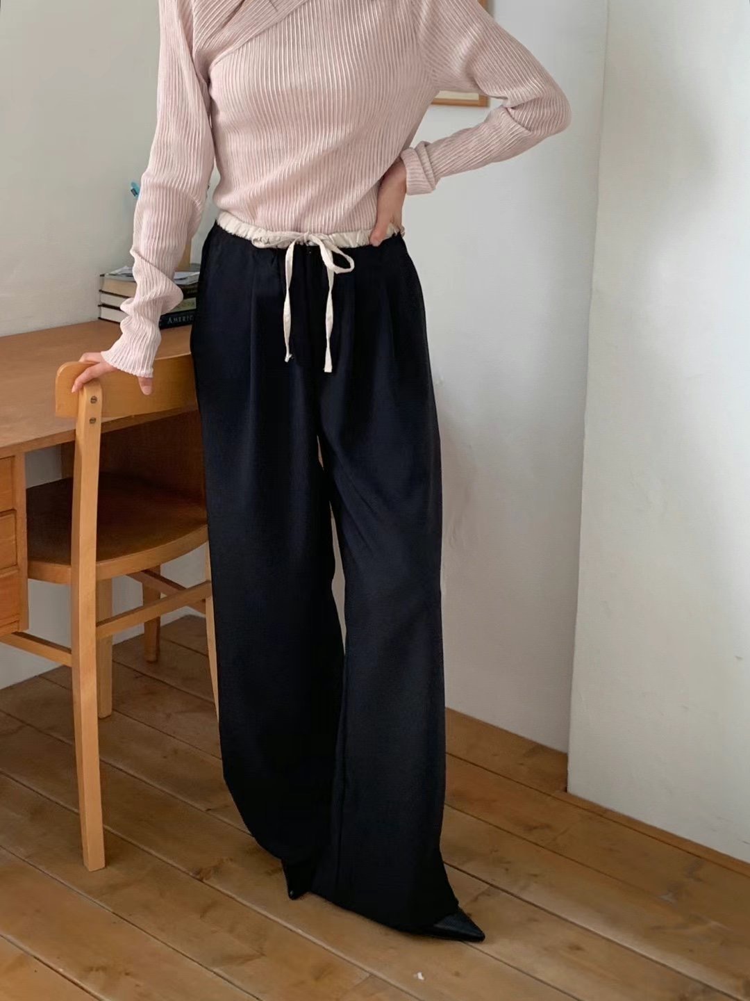 T.BLOSSOM韓國直郵女裝新品人氣時尚24秋冬休閑休閑褲腰帶T.BLOSSOM休閑褲