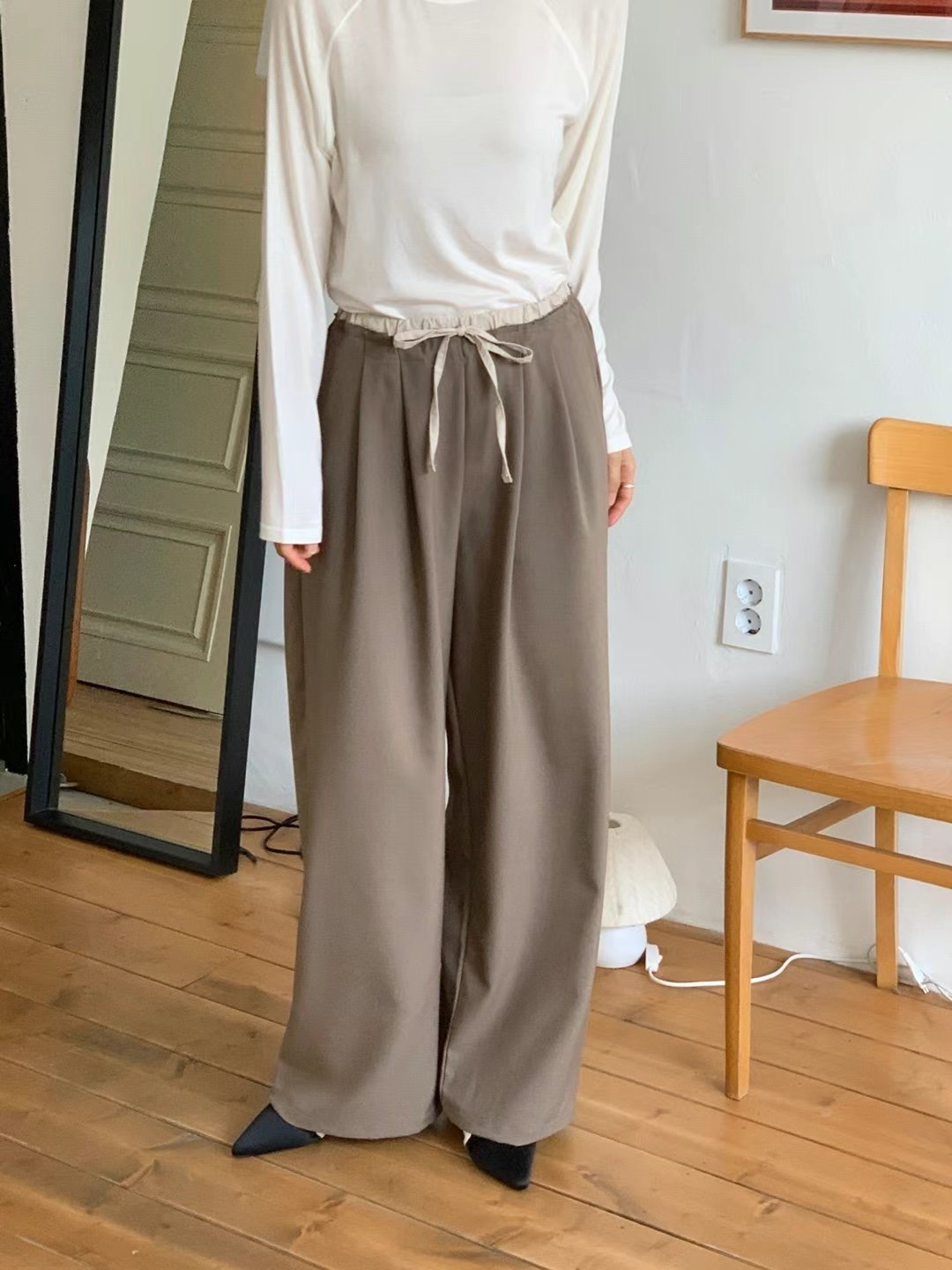 T.BLOSSOM韓國直郵女裝新品人氣時尚24秋冬休閑休閑褲腰帶T.BLOSSOM休閑褲