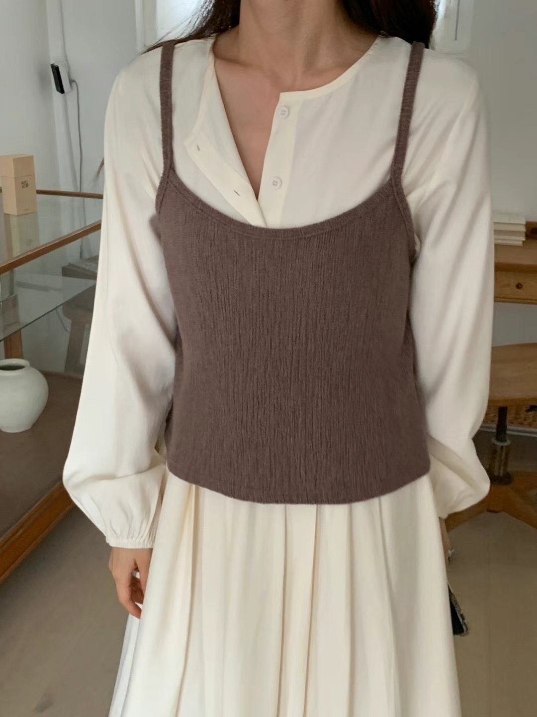 T.BLOSSOM直郵韓國代購女裝新款真品24秋冬吊帶背心不含內搭T.BLOSSOM吊帶/背心