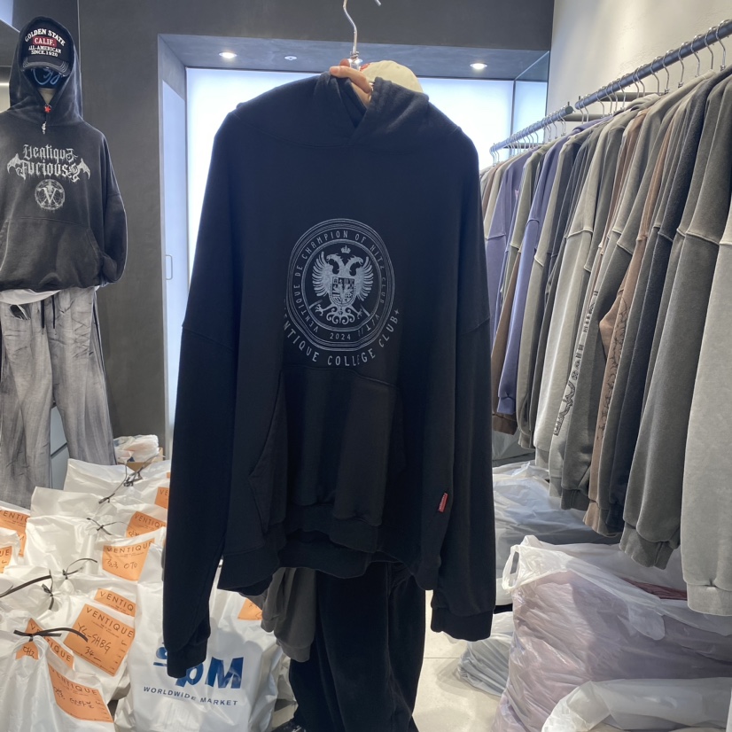 VENTIQUE韓國直郵女裝新品職業推薦真品時尚休閑24秋冬衛衣連帽VENTIQUE-男裝衛衣圖色2