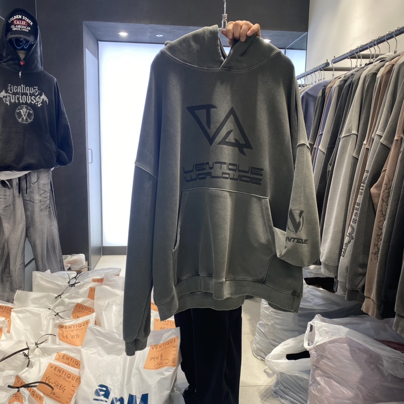 VENTIQUE直郵韓國代購女裝新款熱賣職業24秋冬真品衛衣連帽VENTIQUE-男裝衛衣