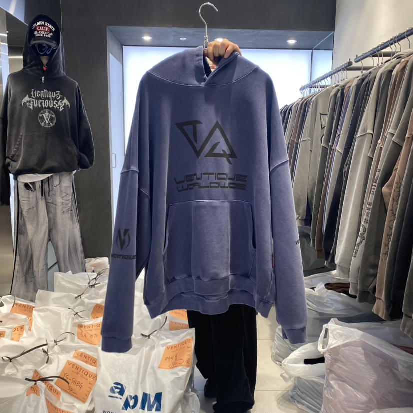 VENTIQUE直郵韓國代購女裝新款熱賣職業24秋冬真品衛衣連帽VENTIQUE-男裝衛衣圖色2
