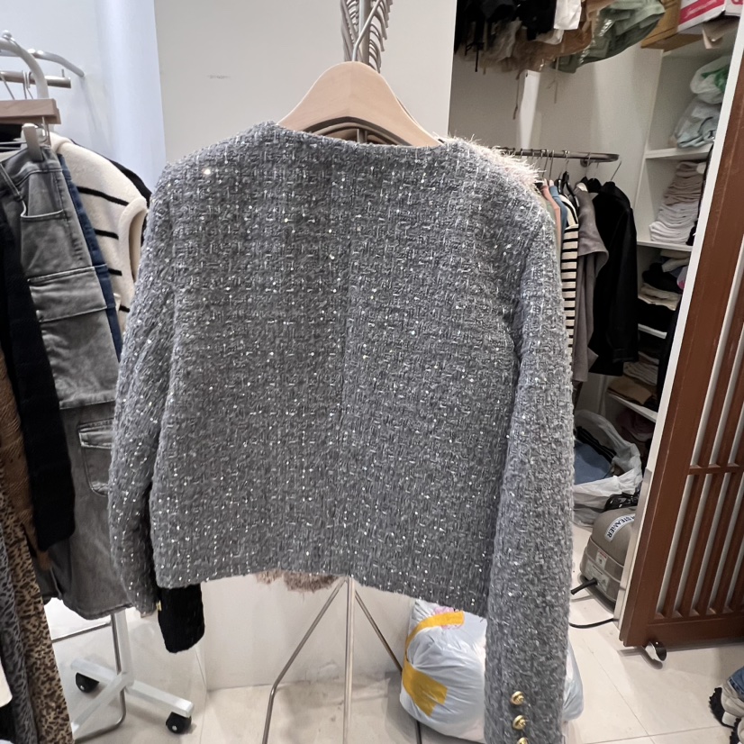 UTH___韓國直郵女裝新款推薦時尚熱賣職業24秋冬夾克花呢J&C/J.BLANC夾克