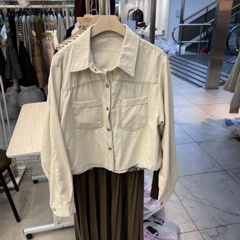 LIVE/LULULALLA韓國直郵女裝新款休閑推薦熱賣襯衫蕾絲衫口袋LIVE/LULULALLA襯衫/蕾絲衫圖色2