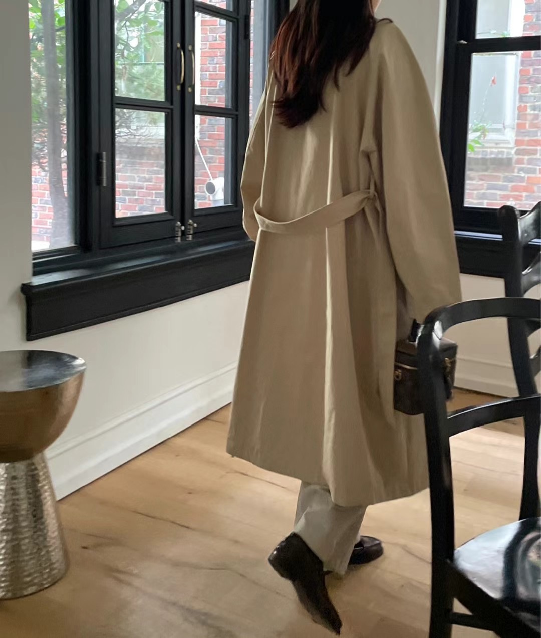 LOVEUS韓國直郵女裝新品熱賣時尚職業24秋冬真品長款風衣LOVEUS長款風衣