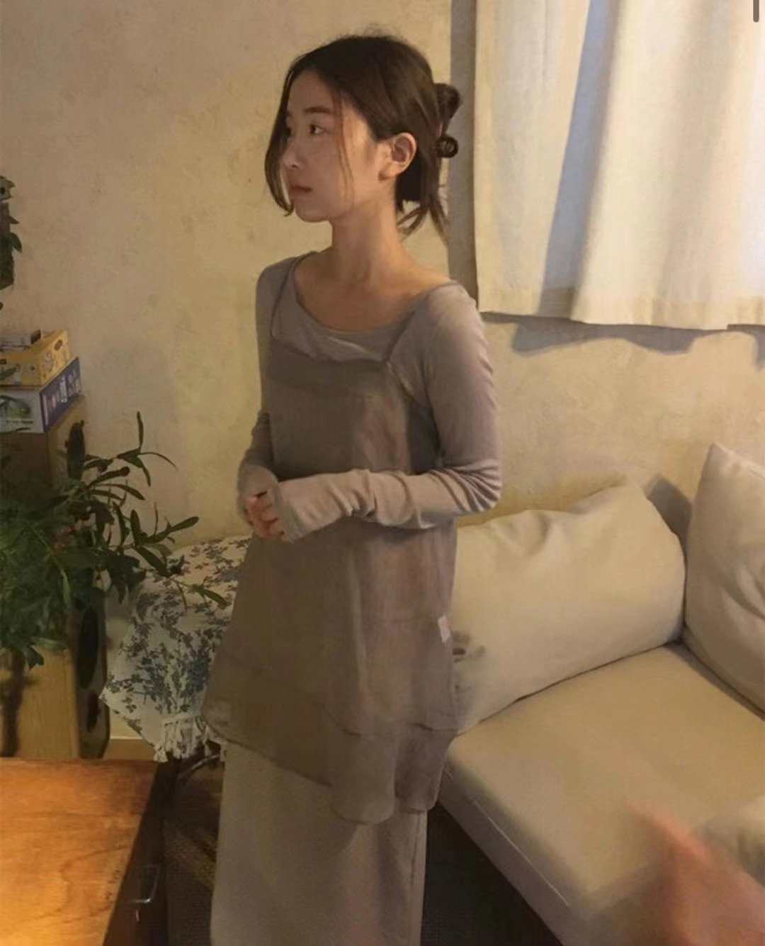 FLAT直郵韓國代購女裝新品24秋冬職業人氣熱賣真品吊帶背心DE MATE吊帶/背心