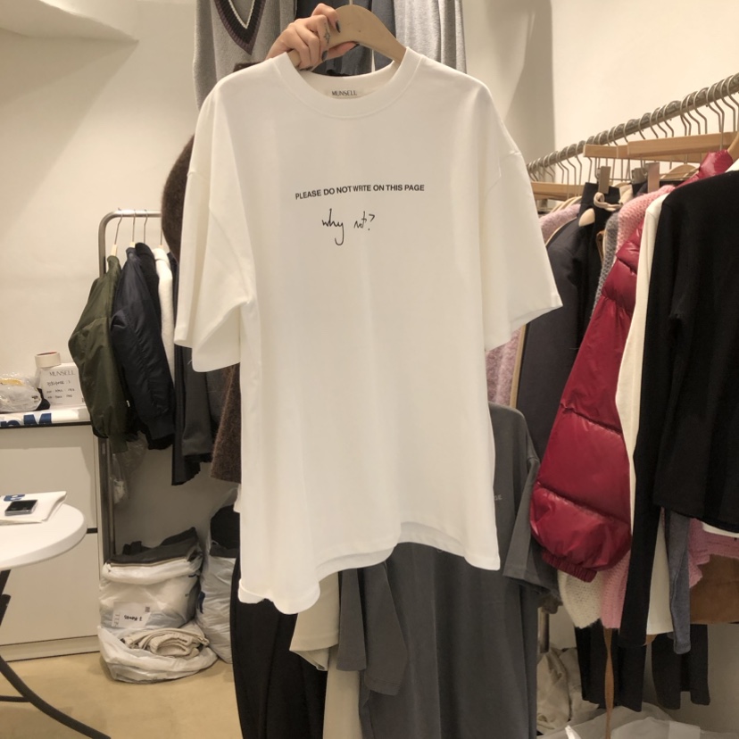 MUNSELL韓國直郵東大門實拍女裝新品職業真品24秋冬休閑T恤MUNSELLT恤圖色3