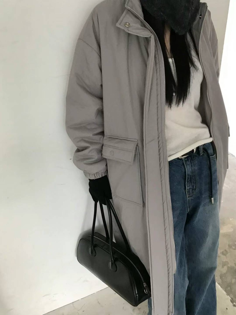 PADO韓國直郵東大門代購女裝新款休閑24秋冬推薦長款棉服PADO長款棉服