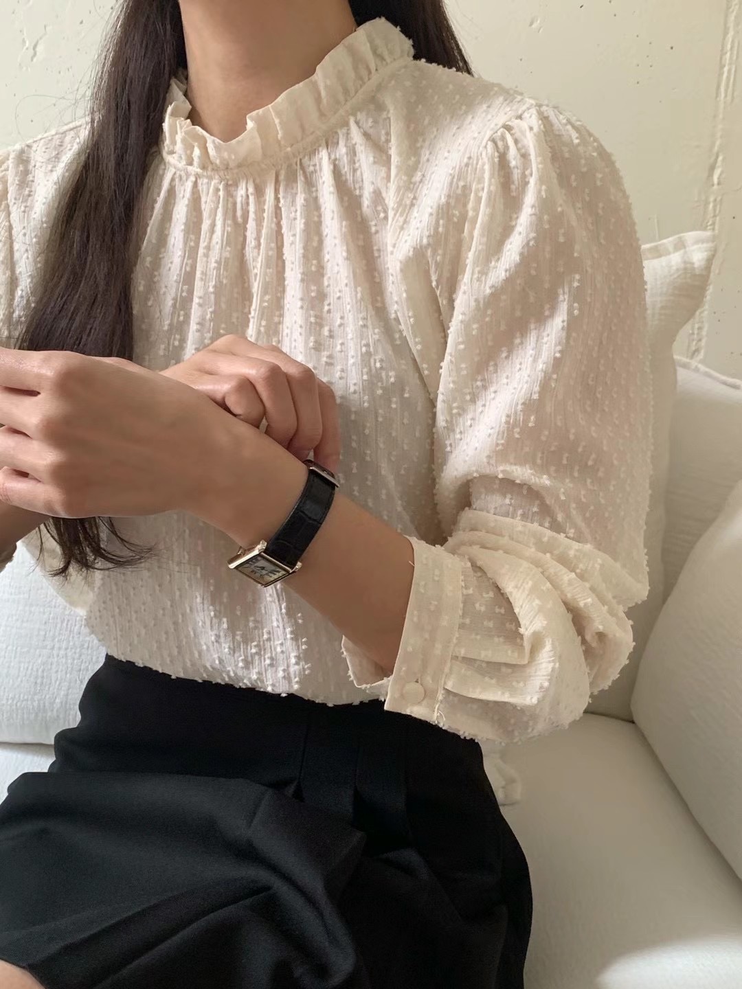 FORME直郵韓國代購女裝新款人氣休閑職業真品時尚襯衫蕾絲衫FORME襯衫/蕾絲衫