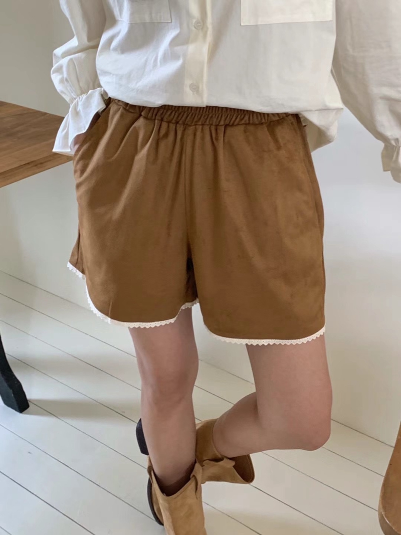 FORME直郵韓國代購女裝新款時尚人氣真品推薦24秋冬短褲絨面革FORME短褲