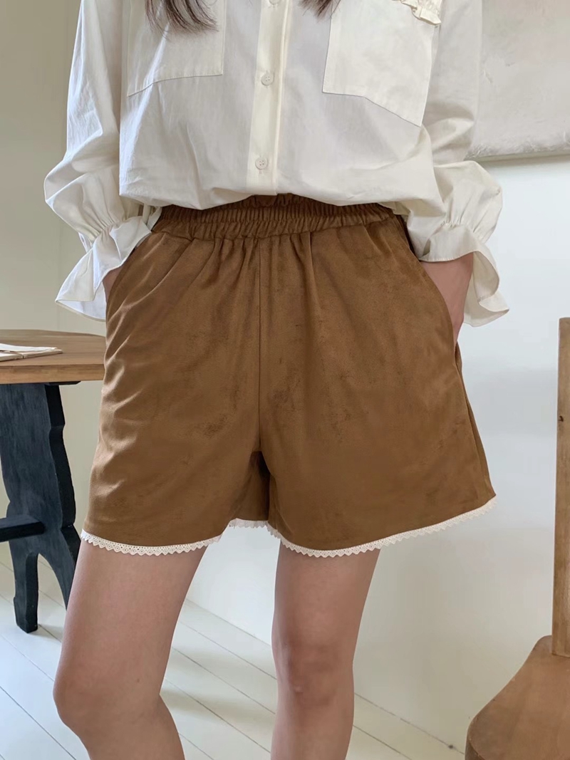 FORME直郵韓國代購女裝新款時尚人氣真品推薦24秋冬短褲絨面革FORME短褲