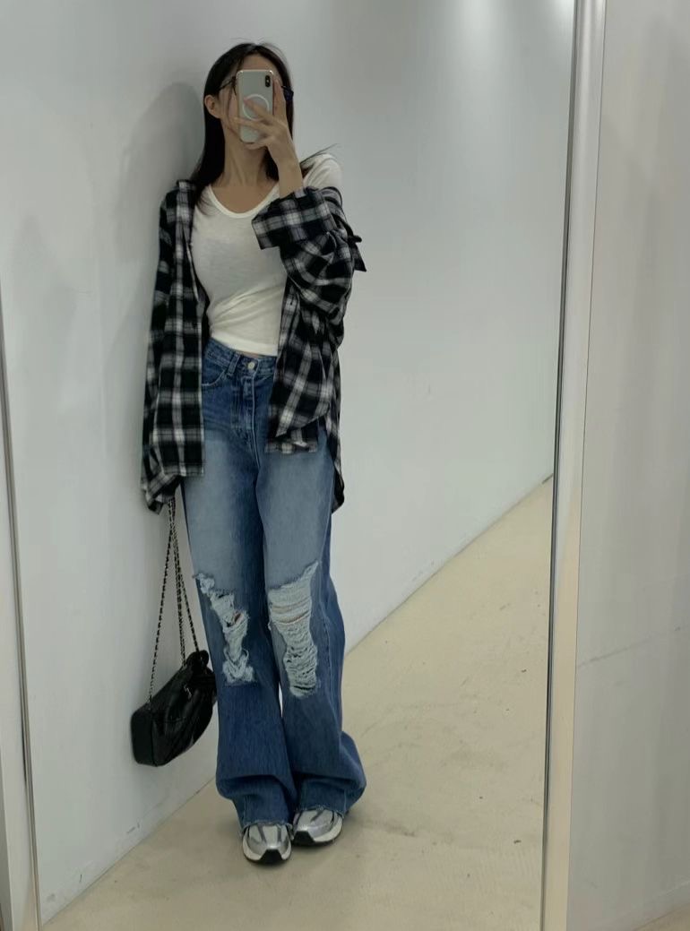 FAVOR韓國直郵女裝新品推薦職業真品休閑熱賣人氣時尚牛仔褲1ONE.CHASER牛仔褲