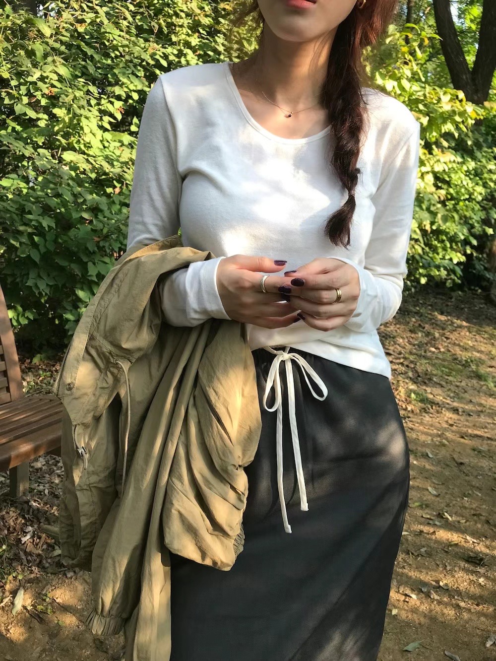 OMELET韓國直郵女裝新款休閑熱賣時尚人氣職業真品24秋冬長袖T恤OHNLE長袖T恤