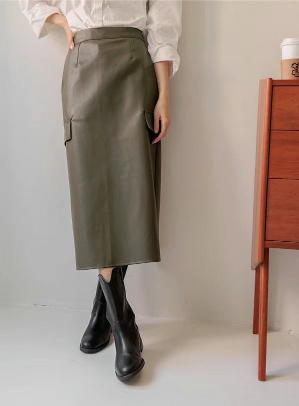 JANEMORIS東大門直郵女士新品職業真品休閑人氣推薦長裙皮革JANEMORIS長裙