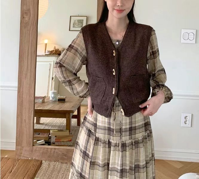 JANEMORIS東大門實拍女裝新款職業時尚推薦馬甲紐扣背心開衫JANEMORIS馬甲
