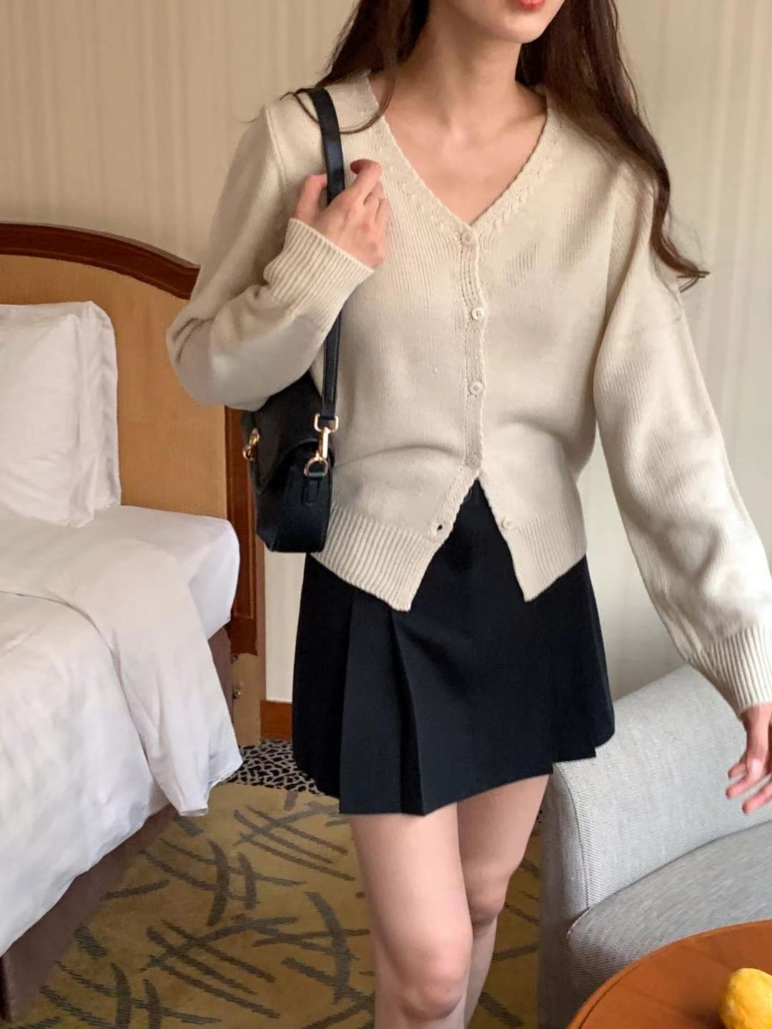 BABY SALON東大門實拍女士新款時尚熱賣推薦針織衫含脖帶開衫BABY SALON針織衫