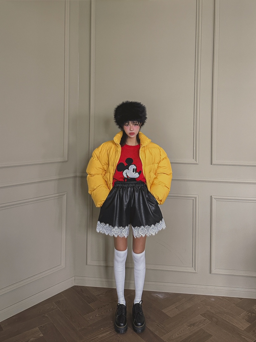 Our Wave/Our Room韓國直郵女士新款職業短款棉服口袋填充Our Wave/Our Room短款棉服