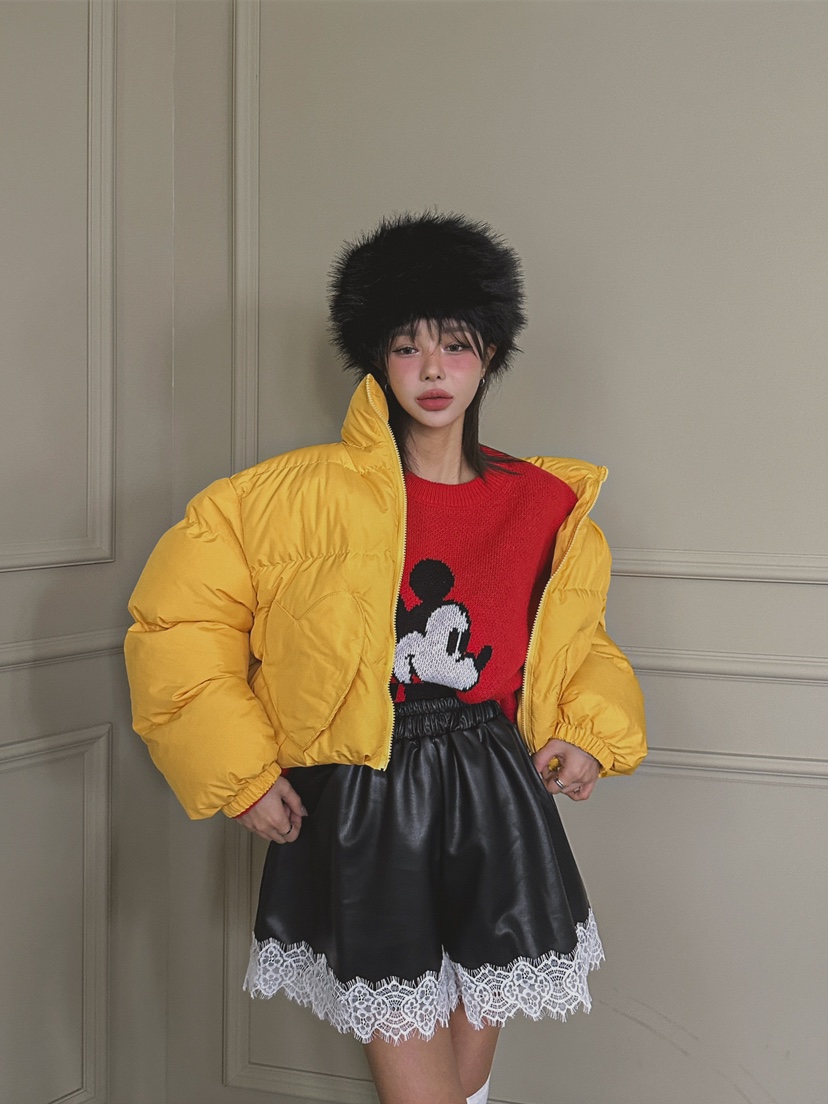 Our Wave/Our Room韓國直郵女士新款職業短款棉服口袋填充Our Wave/Our Room短款棉服