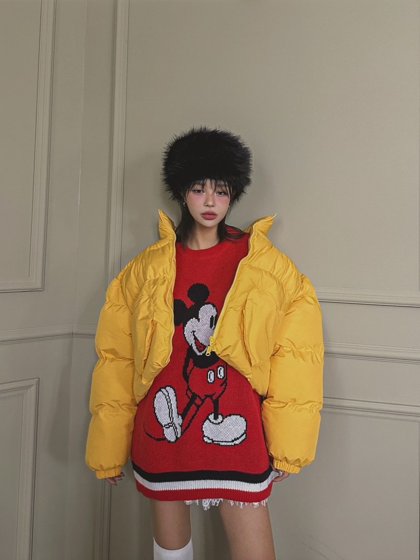 Our Wave/Our Room韓國直郵女士新款職業短款棉服口袋填充Our Wave/Our Room短款棉服