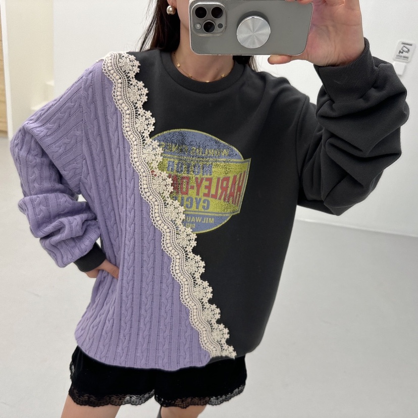 LOVABLE韓國直郵東大門實拍女裝新款職業24秋冬熱賣真品衛衣LOVABLE衛衣