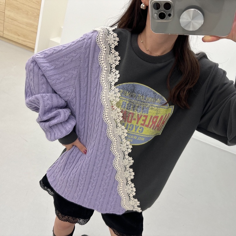 LOVABLE韓國直郵東大門實拍女裝新款職業24秋冬熱賣真品衛衣LOVABLE衛衣