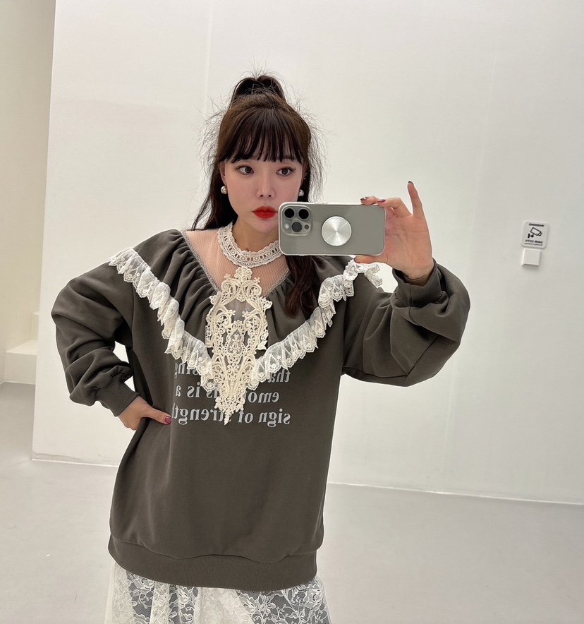 LOVABLE韓國直郵東大門實拍女裝新品推薦人氣真品熱賣24秋冬衛衣LOVABLE衛衣