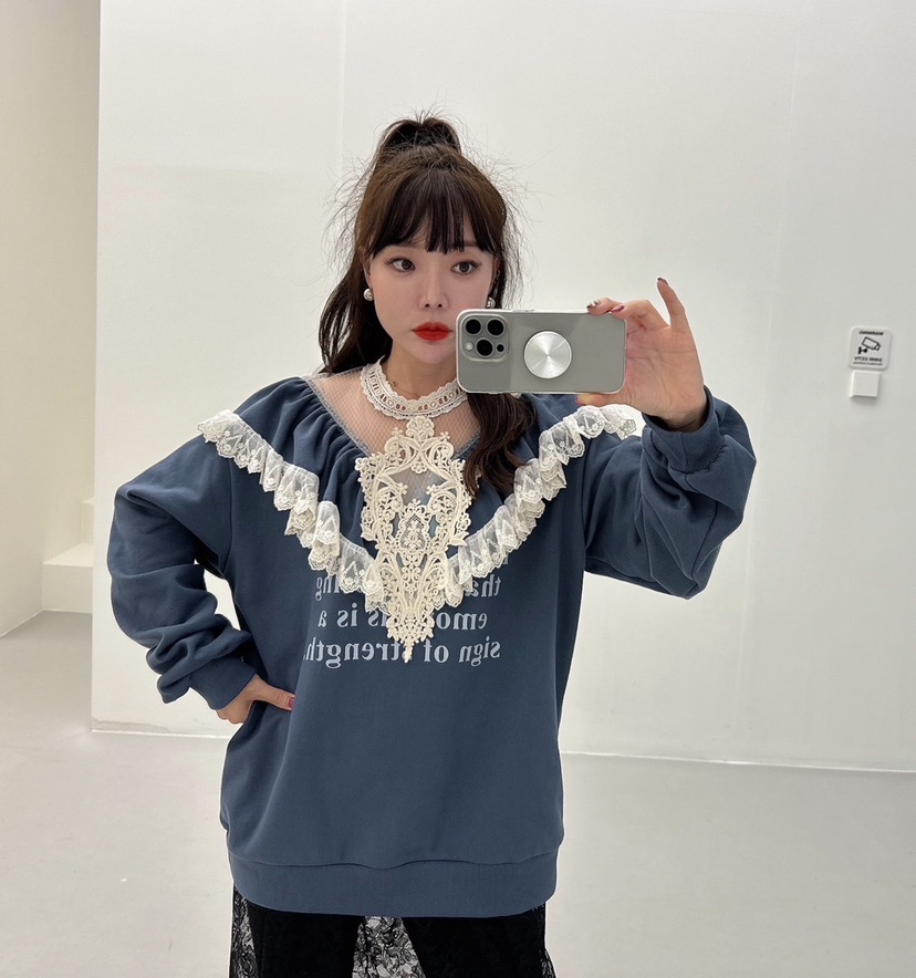 LOVABLE韓國直郵東大門實拍女裝新品推薦人氣真品熱賣24秋冬衛衣LOVABLE衛衣
