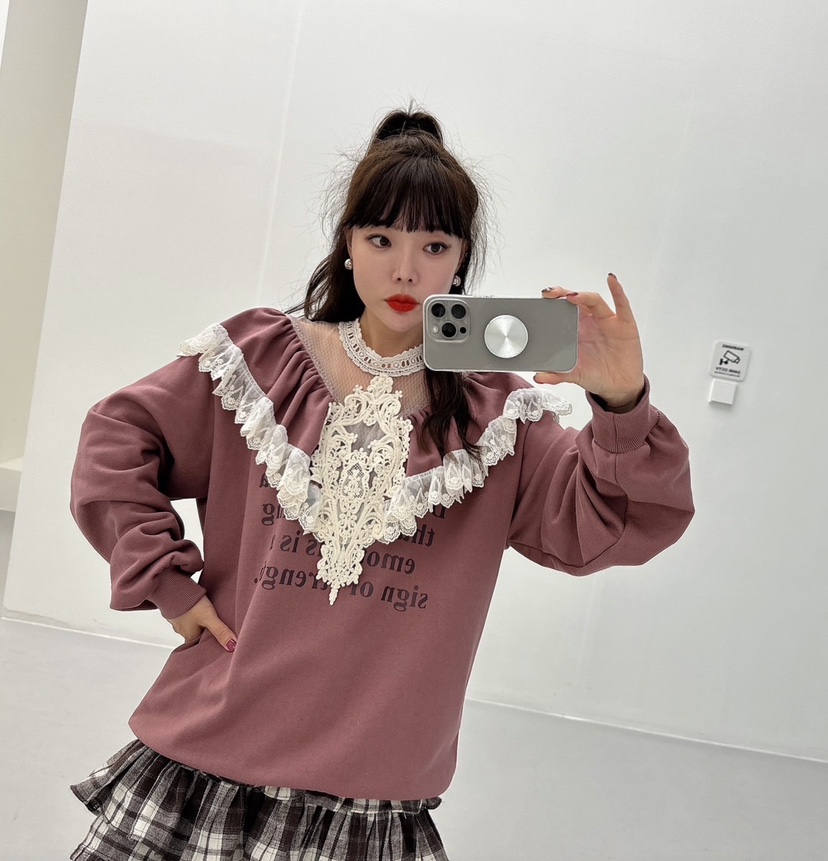 LOVABLE韓國直郵東大門實拍女裝新品推薦人氣真品熱賣24秋冬衛衣LOVABLE衛衣