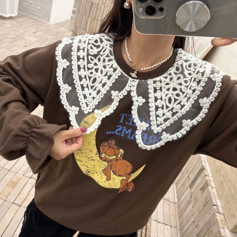 LOVABLE韓國直郵女裝新款職業熱賣24秋冬推薦真品休閑衛衣LOVABLE衛衣