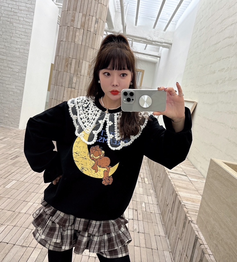 LOVABLE韓國直郵女裝新款職業熱賣24秋冬推薦真品休閑衛衣LOVABLE衛衣