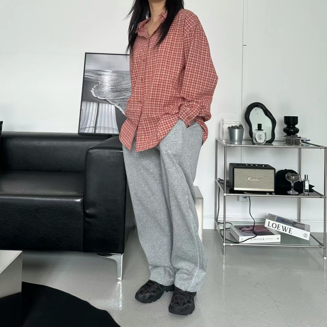 Magie韓國直郵東大門實拍女裝新款24秋冬人氣襯衫蕾絲衫格紋Magie襯衫/蕾絲衫