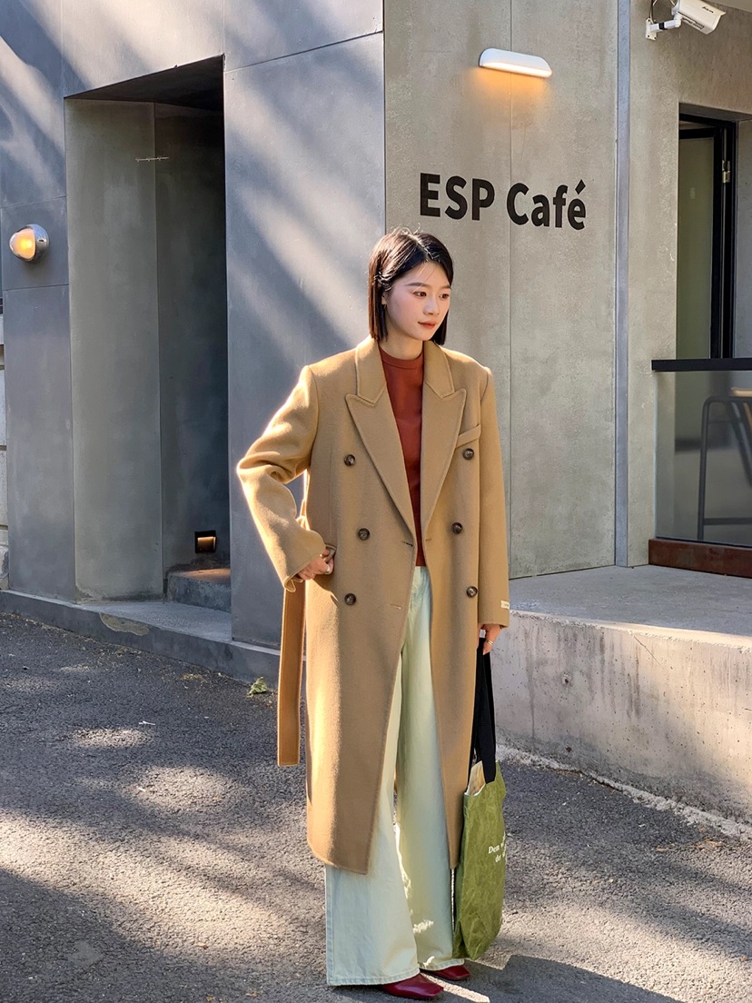 BANI BLUBH直郵韓國代購女裝新款24秋冬時尚推薦中長款大衣BANI BLUSH中長款大衣