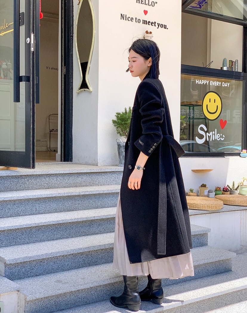 BANI BLUBH直郵韓國代購女裝新款24秋冬時尚推薦中長款大衣BANI BLUSH中長款大衣