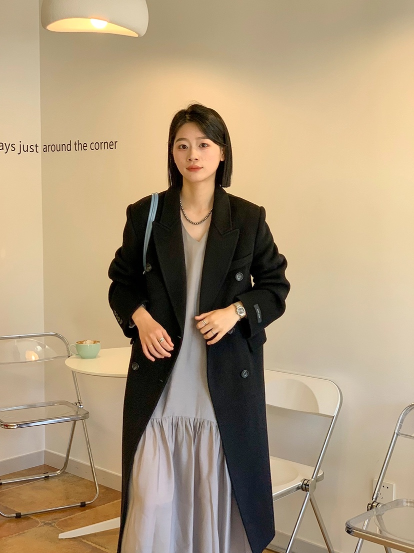 BANI BLUBH直郵韓國代購女裝新款24秋冬時尚推薦中長款大衣BANI BLUSH中長款大衣