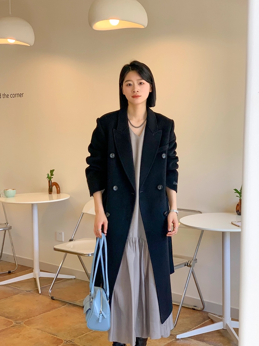 BANI BLUBH直郵韓國代購女裝新款24秋冬時尚推薦中長款大衣BANI BLUSH中長款大衣