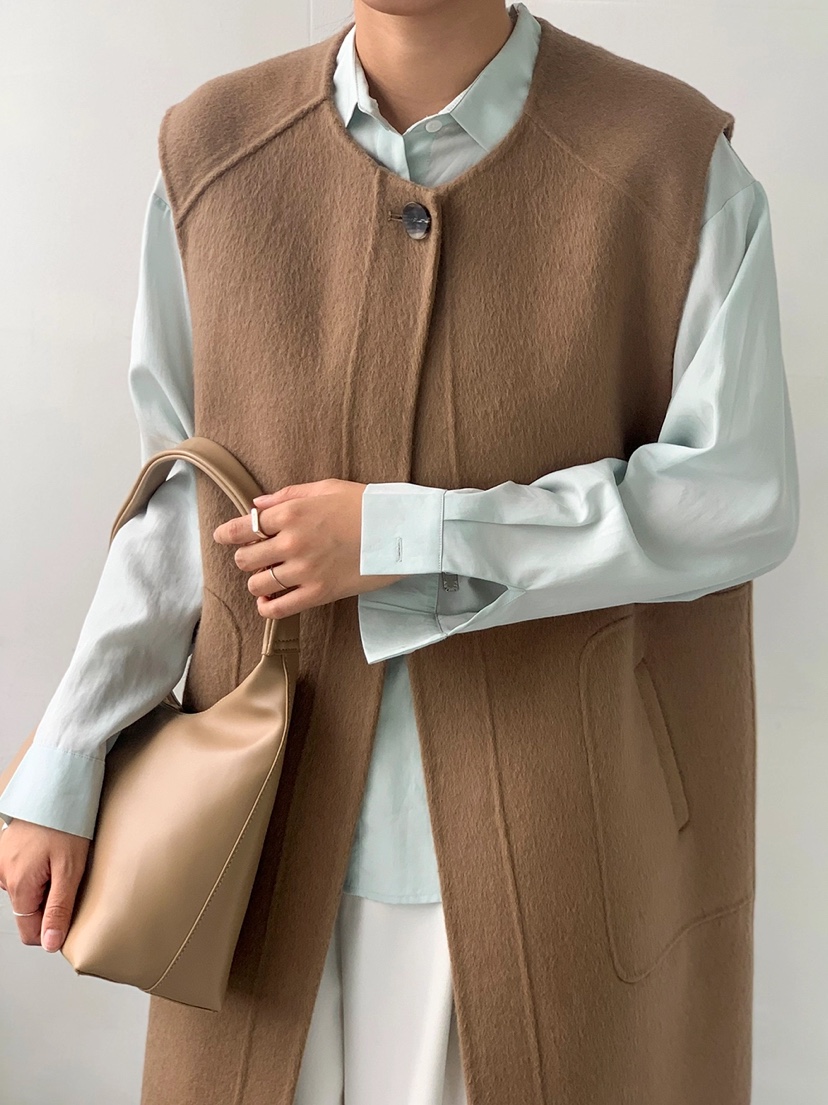 BANI BLUBH韓國直郵東大門代購女裝新品人氣休閑中長款大衣BANI BLUSH中長款大衣